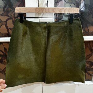 Vintage Anne Klein pony hair mini skirt green size 8 29 waist